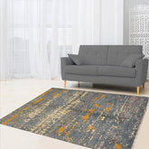 handmade Modern Balouchi Blue Beige Hand Knotted RECTANGLE 100% WOOL area rug 5x6